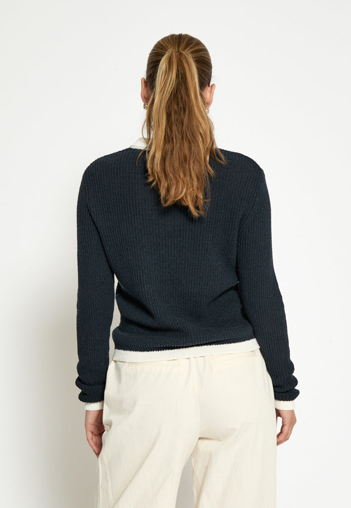 Desires DSKallie Knit Polo Pullover 1992 Total Eclipse Blue