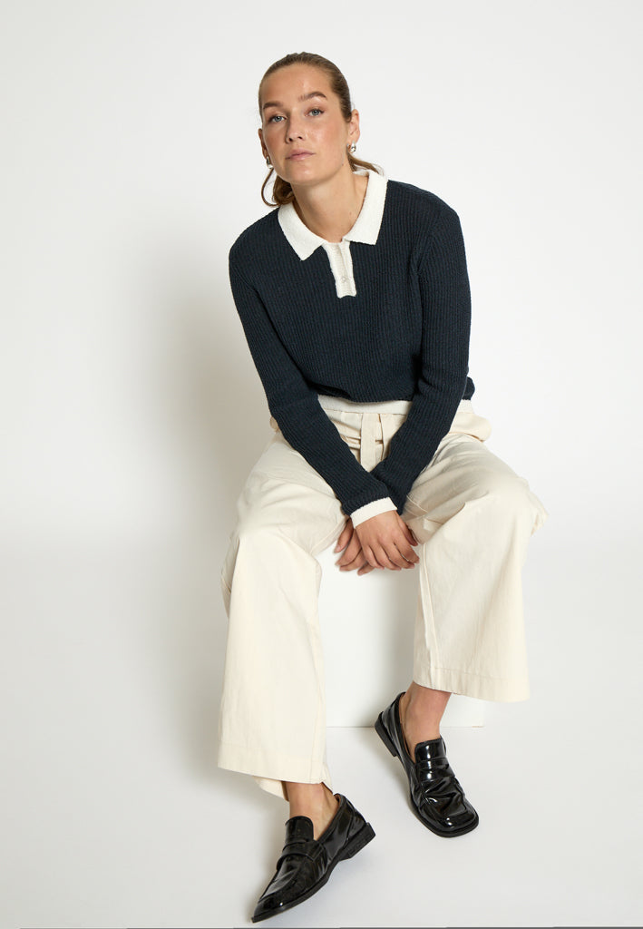 Desires DSKallie Knit Polo Pullover 1992 Total Eclipse Blue