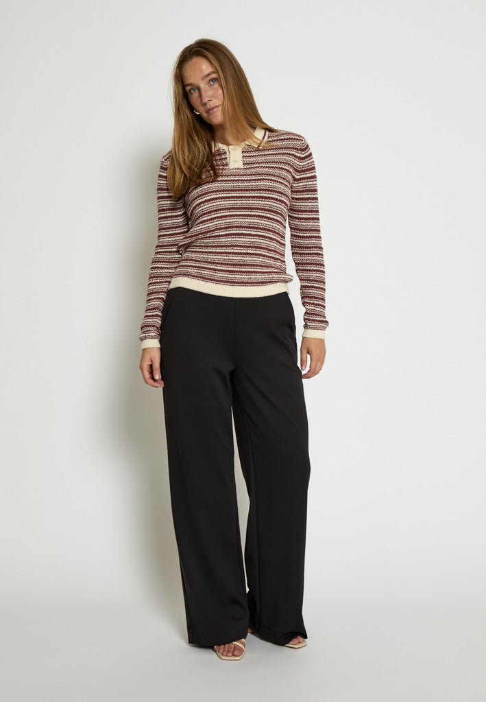 Desires DSKallie Knit Polo Pullover 5076S Apple Butter Stripe
