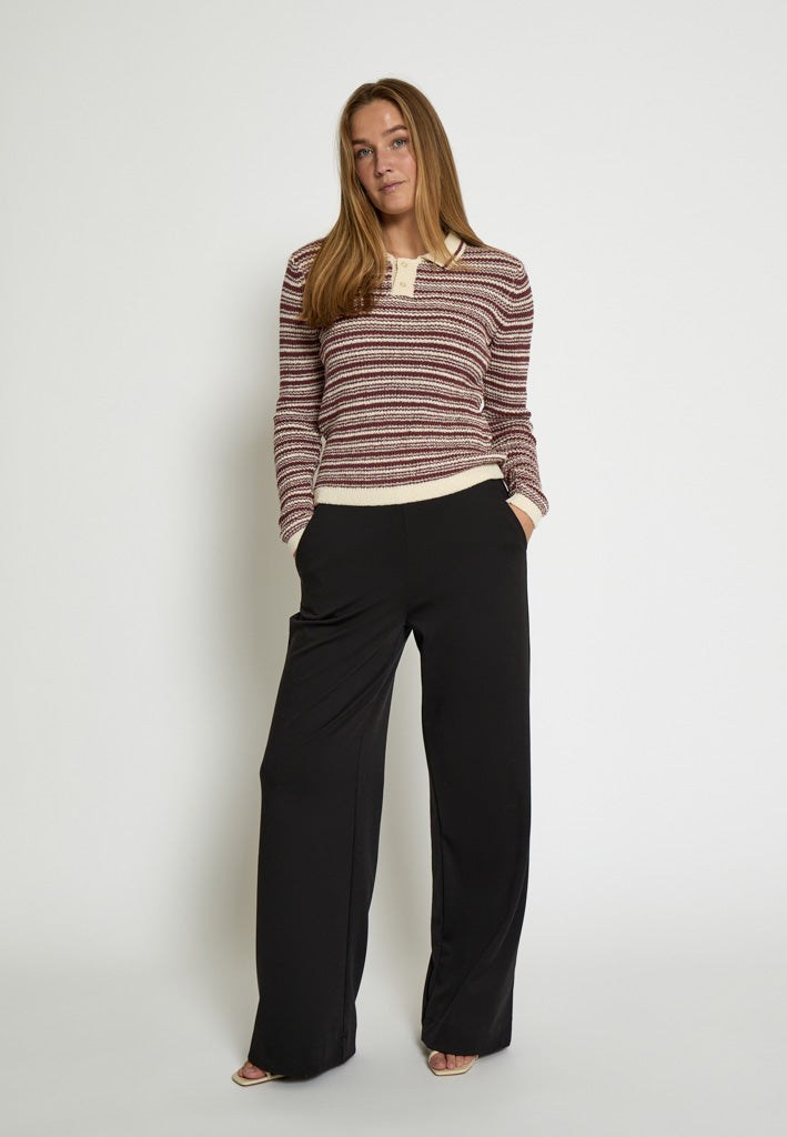 Desires DSKallie Knit Polo Pullover 5076S Apple Butter Stripe