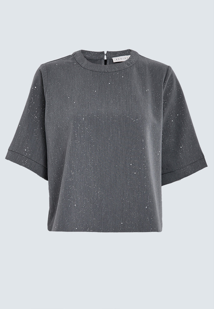 Desires DSLeslie Blouse Blouse 129P Dark Grey Print