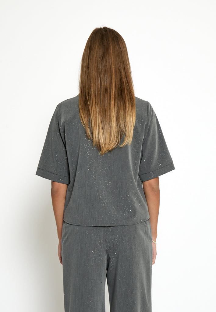 Desires DSLeslie Blouse Blouse 129P Dark Grey Print