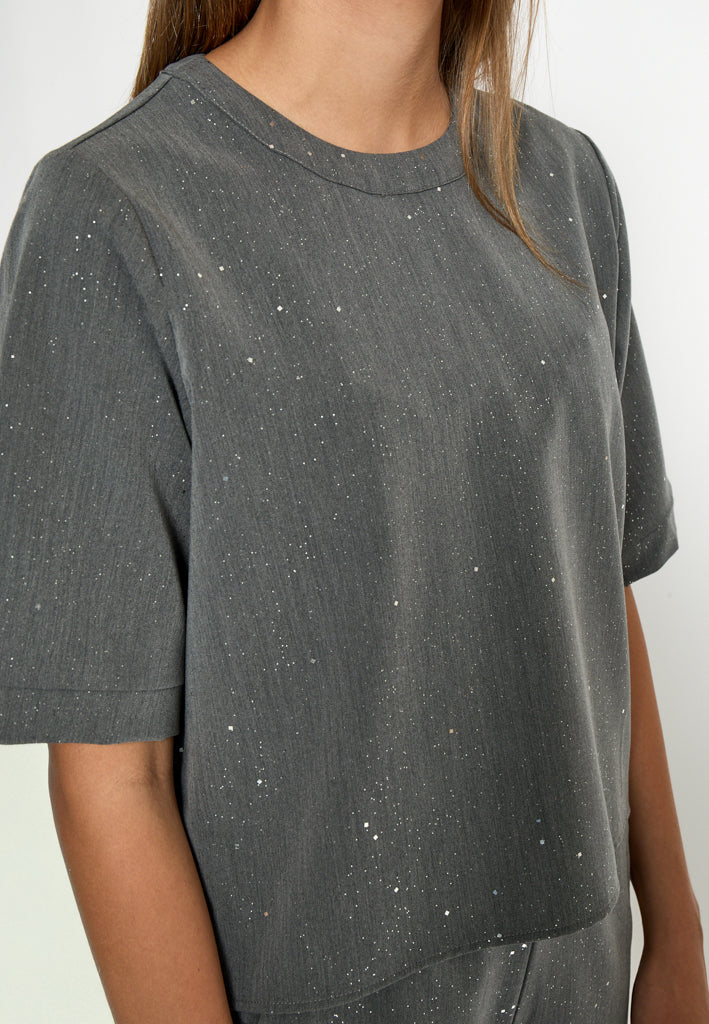 Desires DSLeslie Blouse Blouse 129P Dark Grey Print