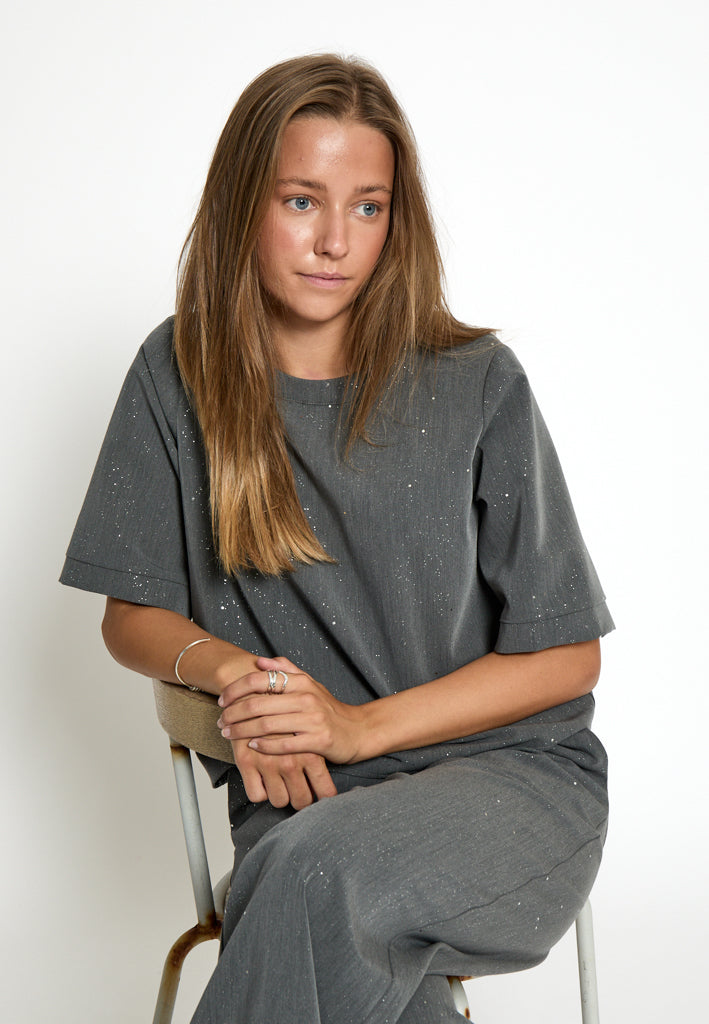 Desires DSLeslie Blouse Blouse 129P Dark Grey Print