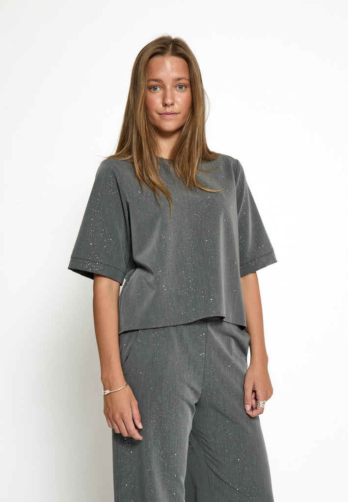 Desires DSLeslie Blouse Blouse 129P Dark Grey Print