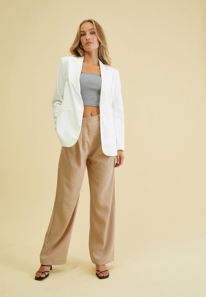 Desires DSLucy Linen Blazer Blazer 0011 Gardenia