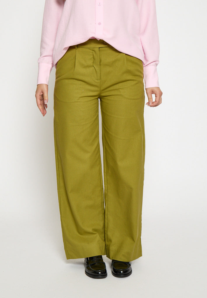 Desires DSLucy Linen Pants Pant 3209 Golden Lime