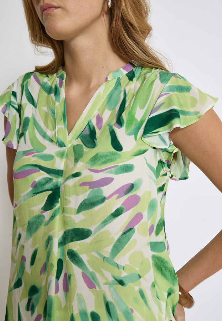 Desires DSMacie Blouse Blouse 3206P Sap Green Print