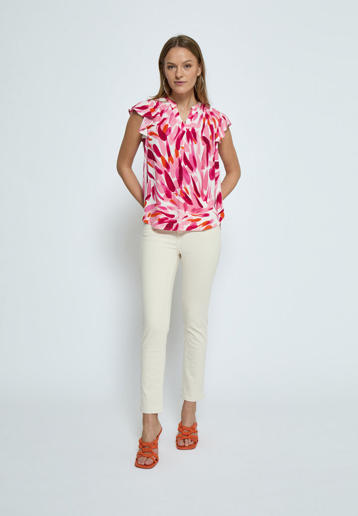 Desires DSMacie Blouse Blouse 4914P Morning Glory Pink Print