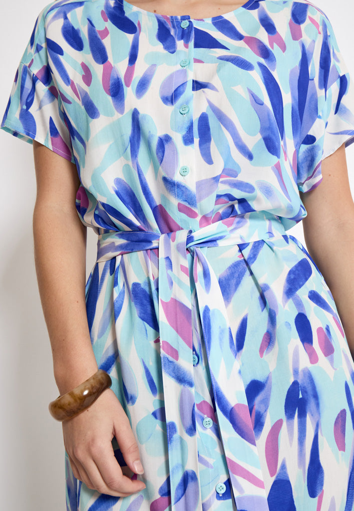 Desires DSMacie Shirt Dress Dress 1112P Angel Blue Print