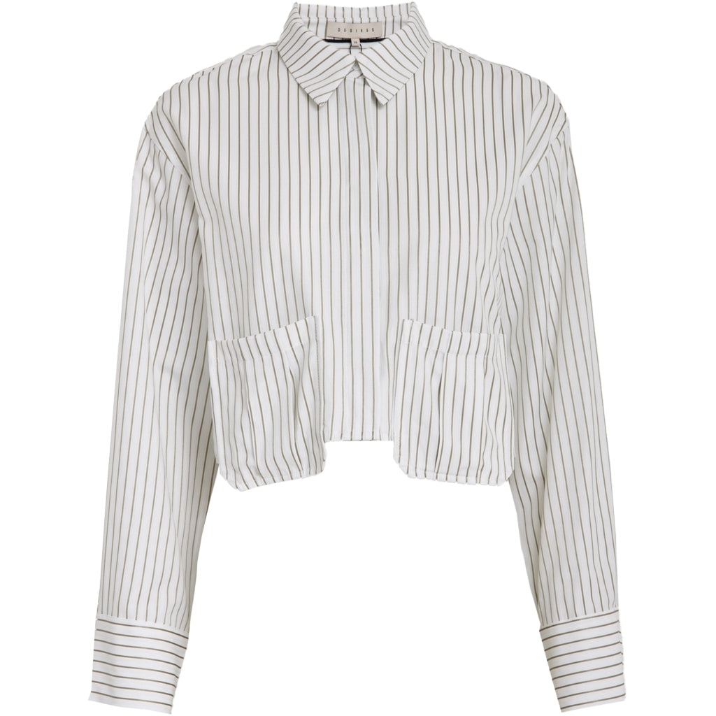 Desires DSMaja Cropped Shirt Shirt 3987S Olive Branch Stripe