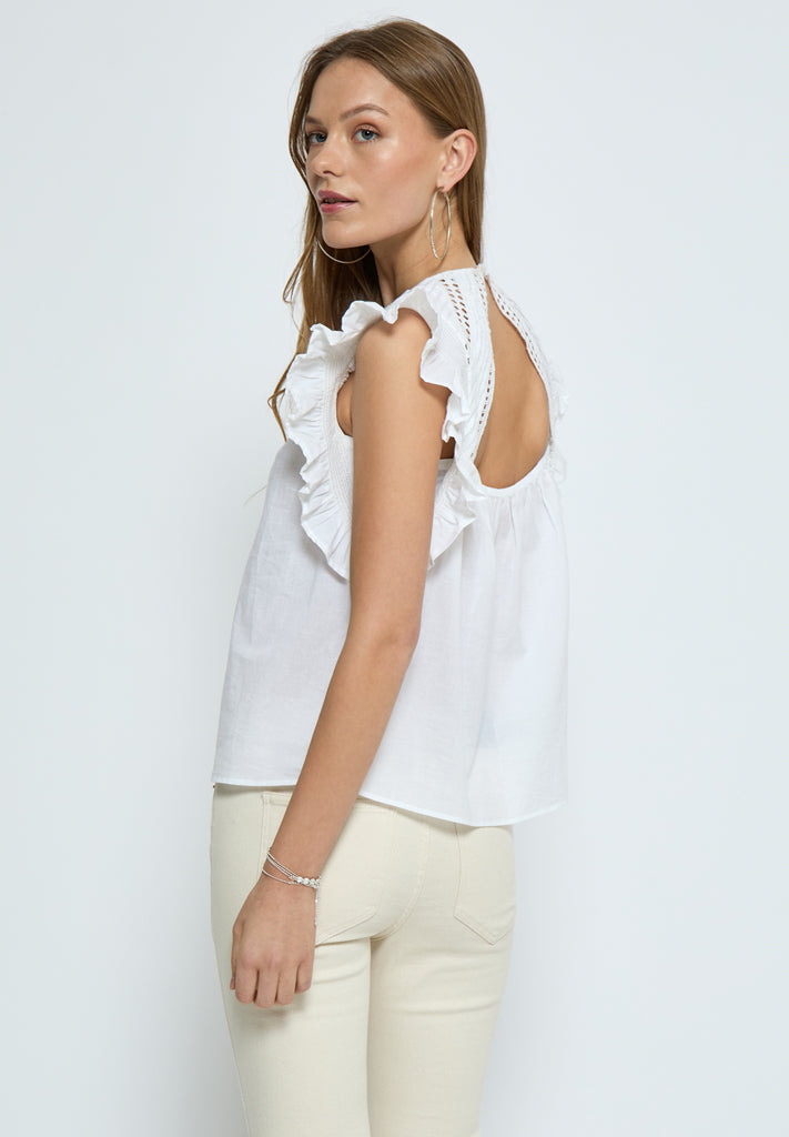 Desires DSMatine Frill Blouse Blouse 0001 White