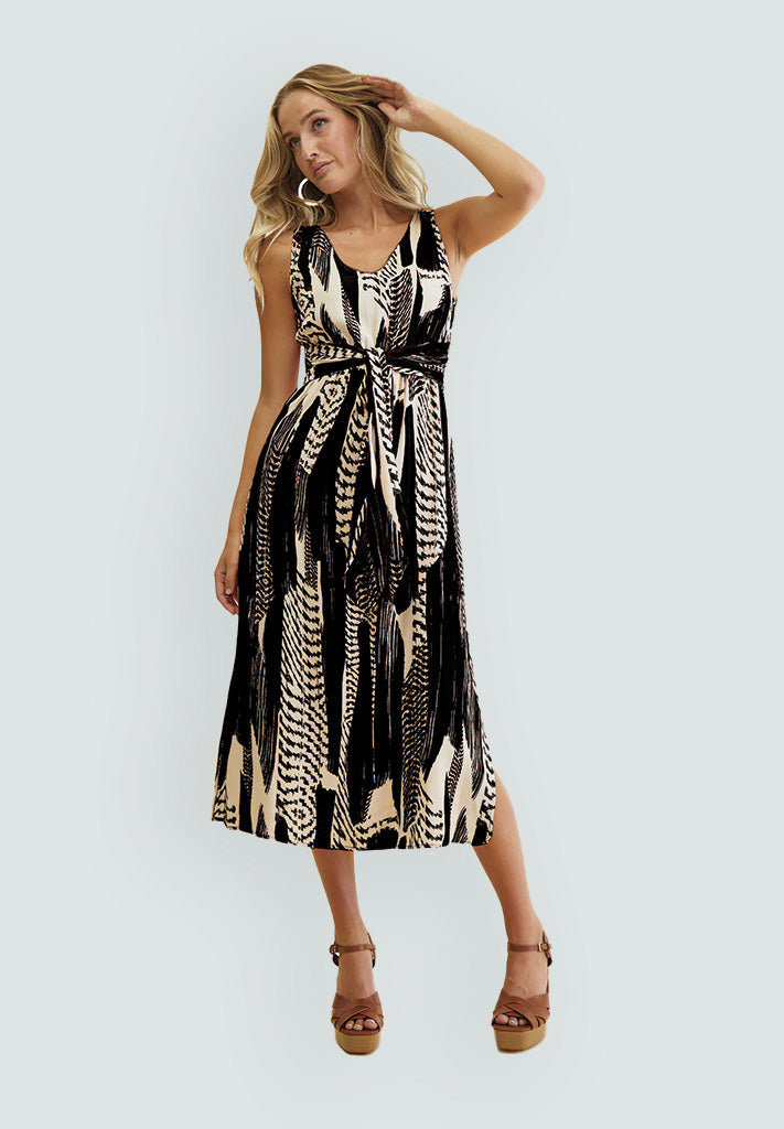 Desires DSMelanie Wrap Dress Dress 9000P Black Print