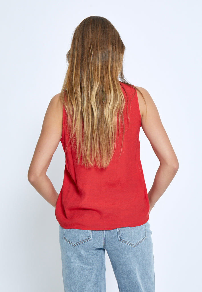 Desires DSMila V-Neck Top Top 4053 Bittersweet Red