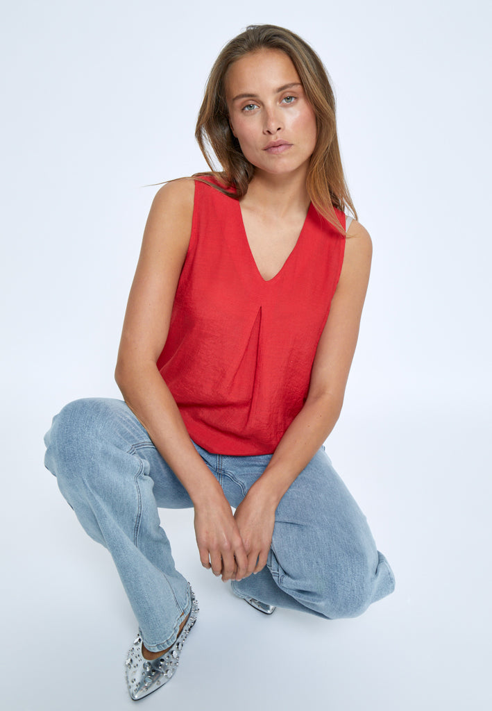 Desires DSMila V-Neck Top Top 4053 Bittersweet Red