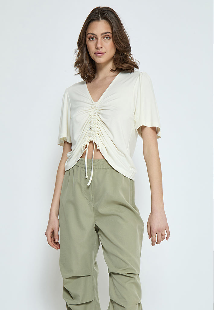 Desires DSMolly Drawstring T-Shirt T-Shirt 0011 Gardenia