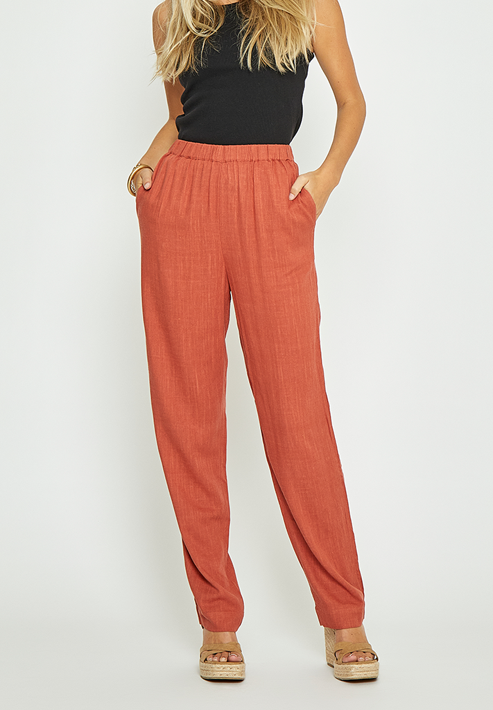 Desires DSNatalie Linen Pants Pant 6672 Bombay Brown