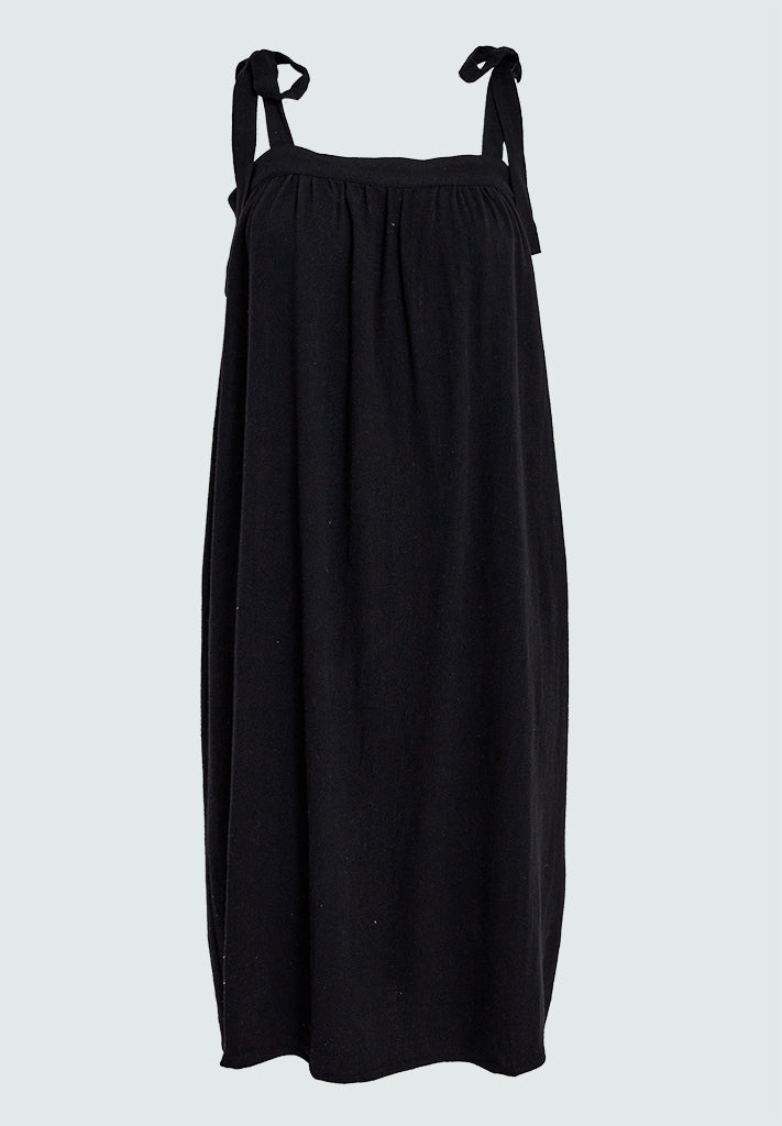 Desires DSNatalie Linen Short Strap Dress Dress 9000 Black