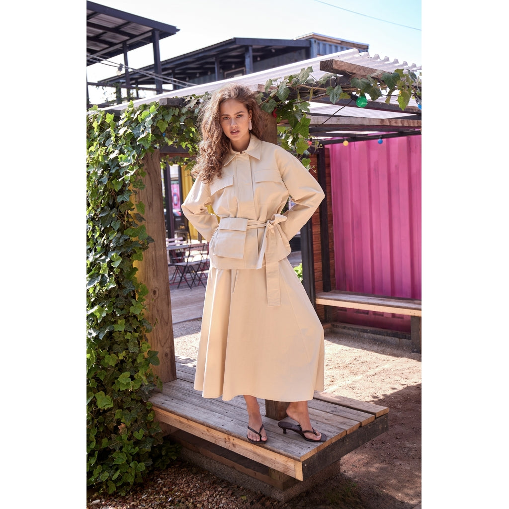 Desires DSOphelia Below Knee Skirt Skirt 2206 Fog Sand