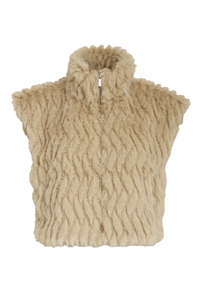 Desires DSPam Faux Fur Vest Vest 0161 Irish Cream Sand