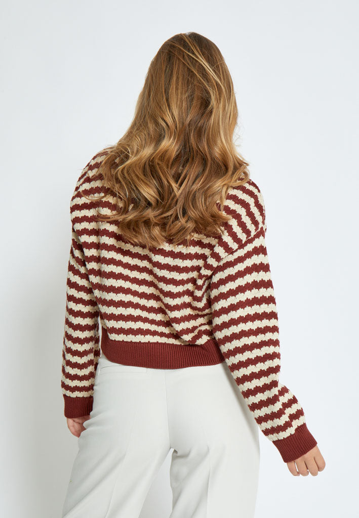 Desires DSPam Pullover Pullover 5061S Madder Brown Stripe
