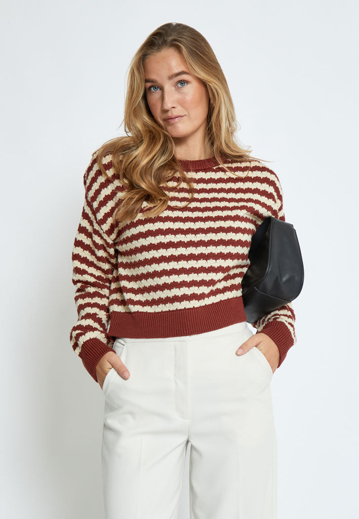 Desires DSPam Pullover Pullover 5061S Madder Brown Stripe