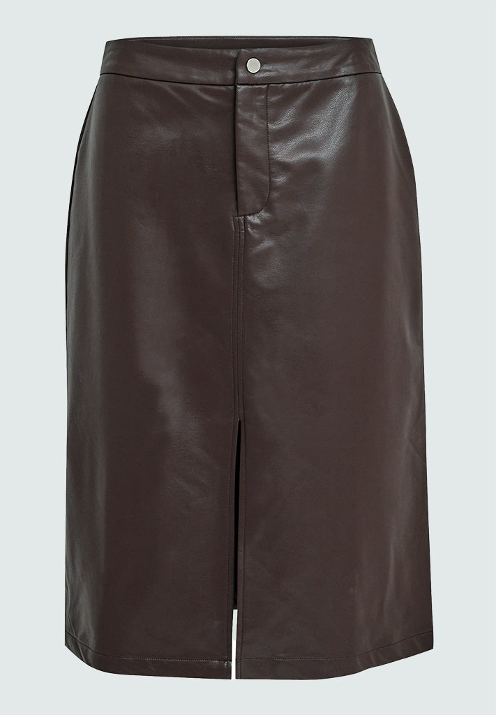 Desires DSSelina Faux Leather Skirt Skirt 3960 Java Brown