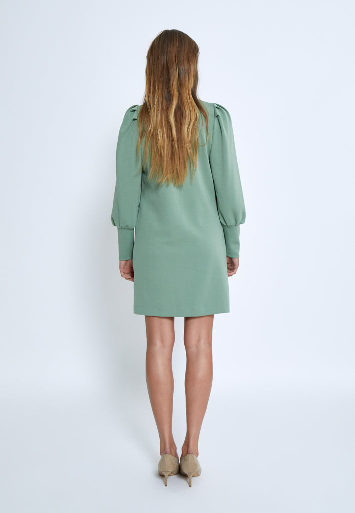 Peppercorn Dicette Puff Sweat Dress 3790 Hedge Green