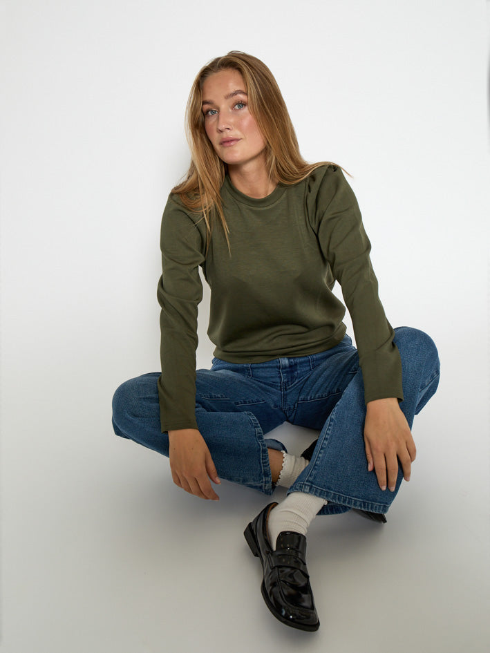 Peppercorn Dicette Puff Sweat Sweatshirt 3627 Grape Leaf