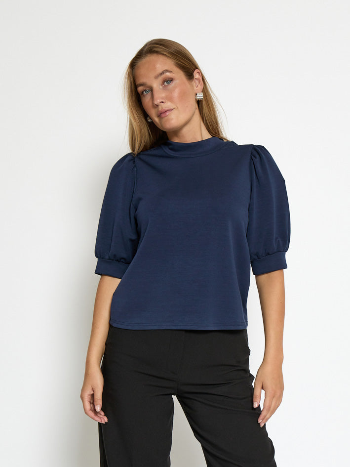 Peppercorn Dicette Puff Sweat Sweatshirt 1550 NAVY