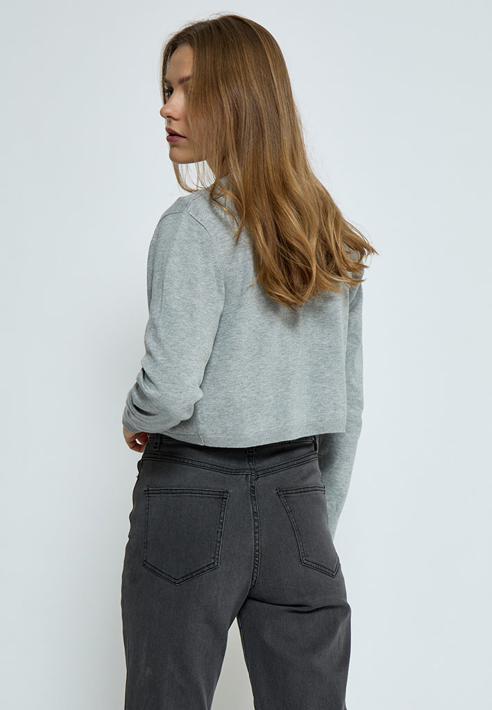Peppercorn Dina Knit Bolero Cardigans 112M Light Grey Melange