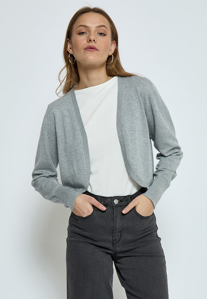 Peppercorn Dina Knit Bolero Cardigans 112M Light Grey Melange