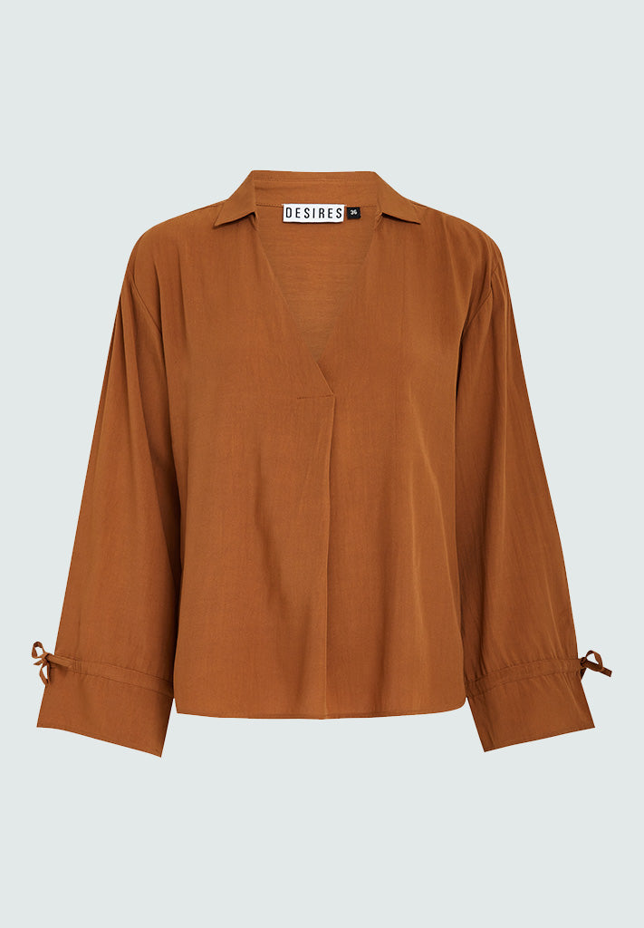 Desires Elvan V-Neck Long Sleeve Blouse Blouse 5351 Glazed Ginger