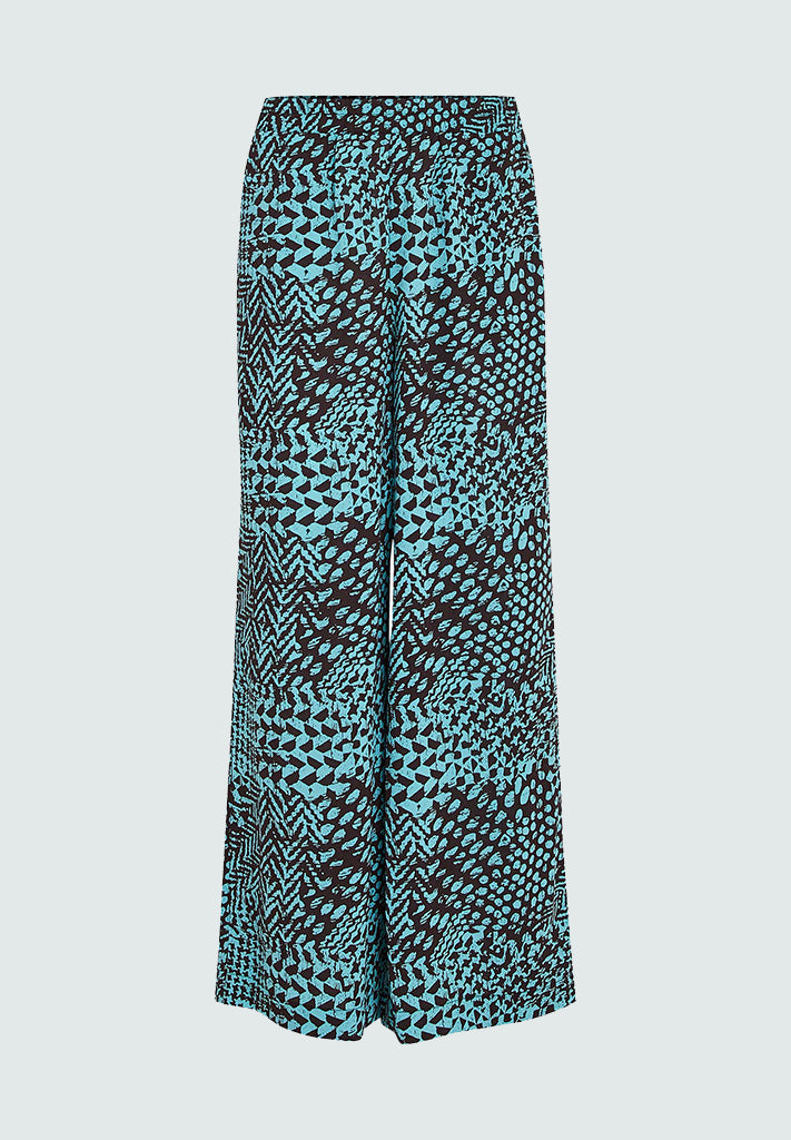 Desires Enur High Waisted Wide Leg Pant Pant 1176P Crystal Teal Print