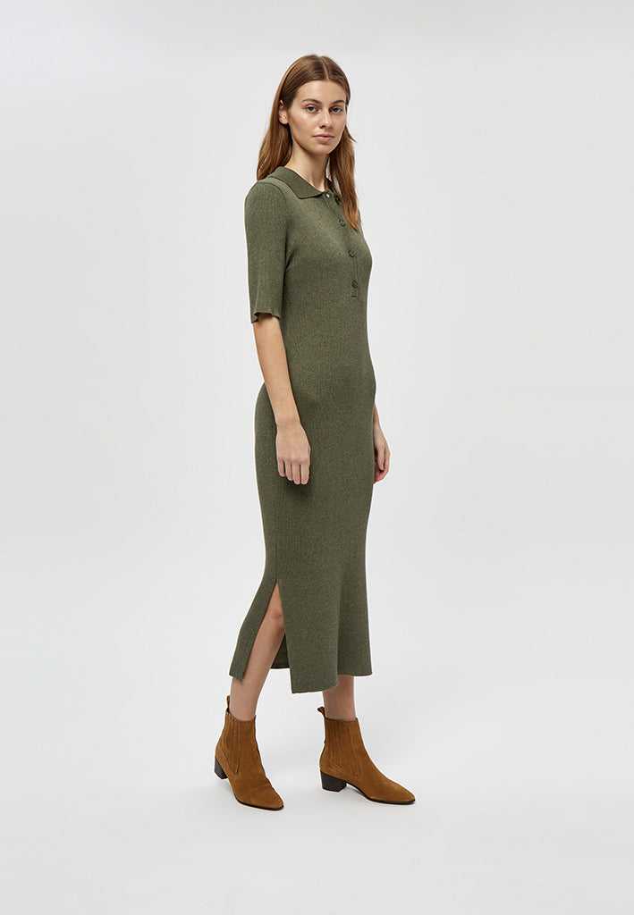 Minus Fay Knit Dress Dress 478M Green Field Melange
