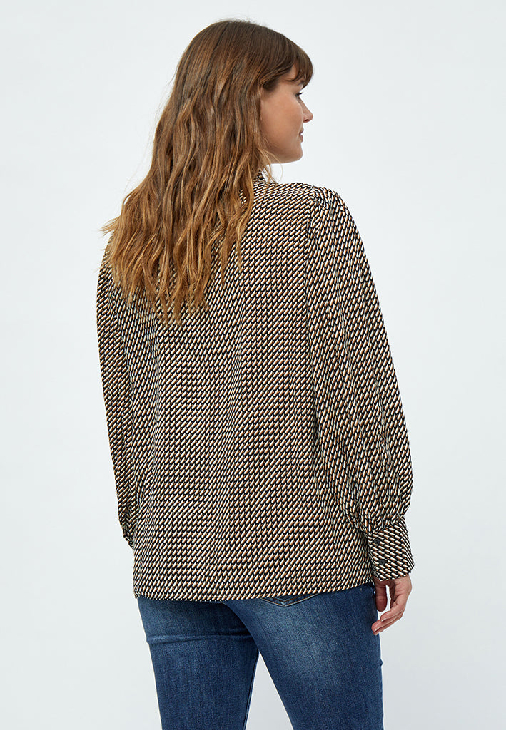 Peppercorn Giada Shirt Curve Shirt 2958P Jet Black Print