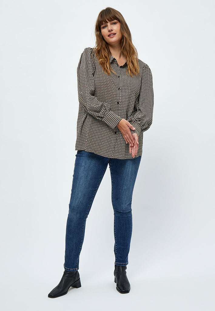 Peppercorn Giada Shirt Curve Shirt 2958P Jet Black Print