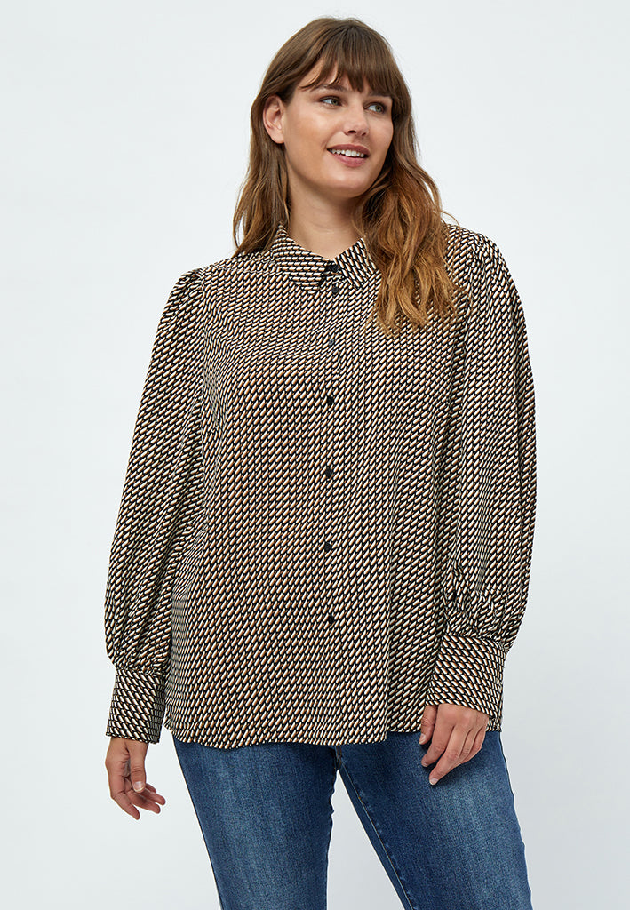 Peppercorn Giada Shirt Curve Shirt 2958P Jet Black Print