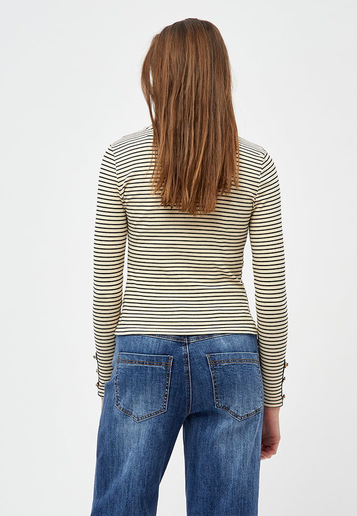 Desires Jamela Long Sleeve Tee T-Shirt 0011S Gardenia Stripe