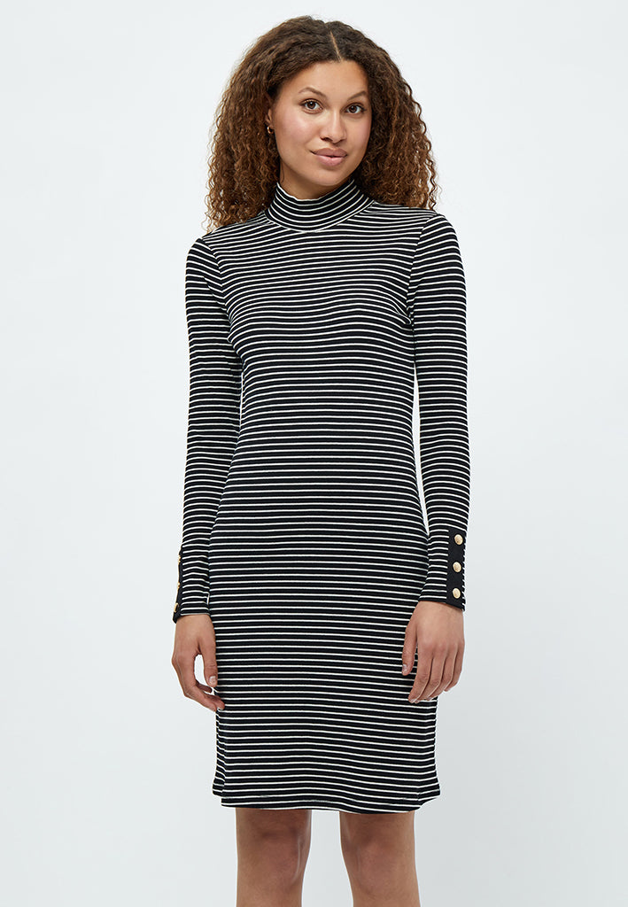 Desires Jamela Rib Dress Dress 9000S Black Stripe