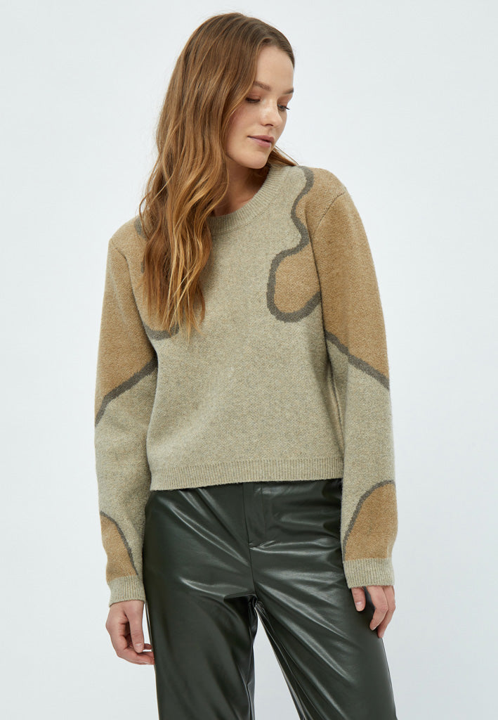Peppercorn Jayda GRS Round Neck Knit Pullover Pullover 2105J Feather Gray Jacq