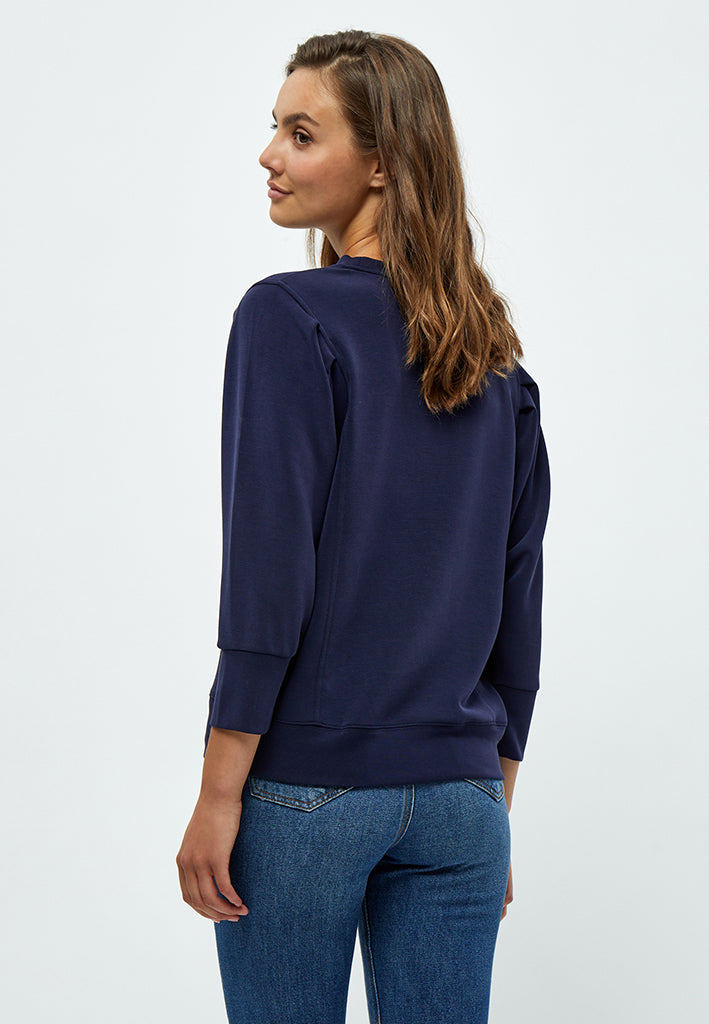 Peppercorn Laila 3/4 Sleeve Sweat Sweatshirt 1550 NAVY