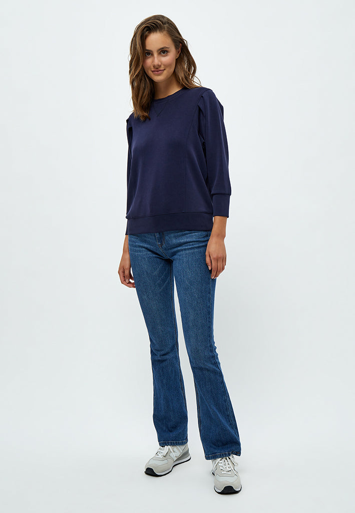 Peppercorn Laila 3/4 Sleeve Sweat Sweatshirt 1550 NAVY