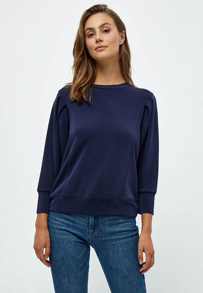 Peppercorn Laila 3/4 Sleeve Sweat Sweatshirt 1550 NAVY