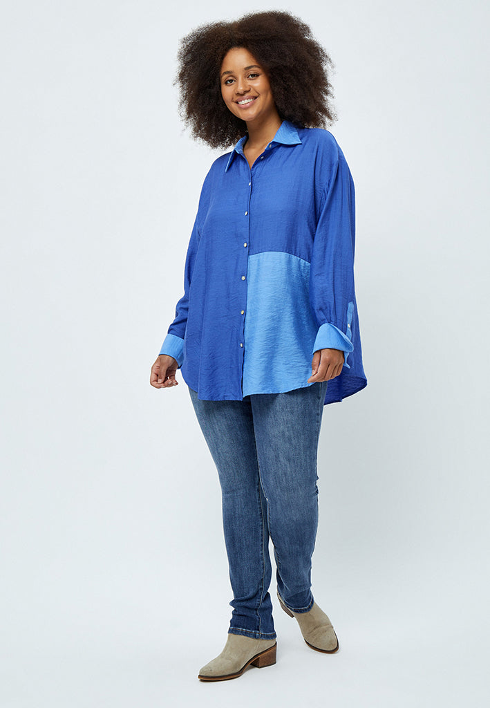 Peppercorn Lene Long Sleeve Shirt Curve Shirt 1340 Horizon Blue