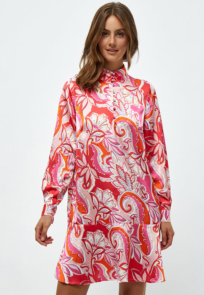 Peppercorn Lindi Long Sleeve Dress Dress 4122P Magenta Pink Print