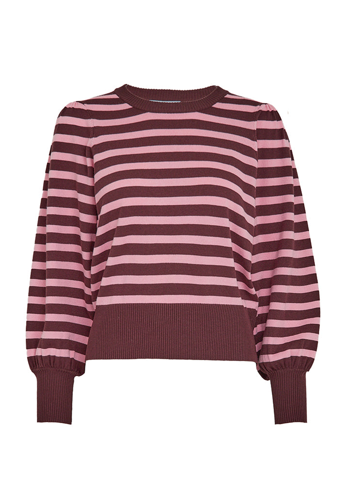 Minus Liva Long Sleeve Pullover Pullover 713S Fudge Purple Stripe