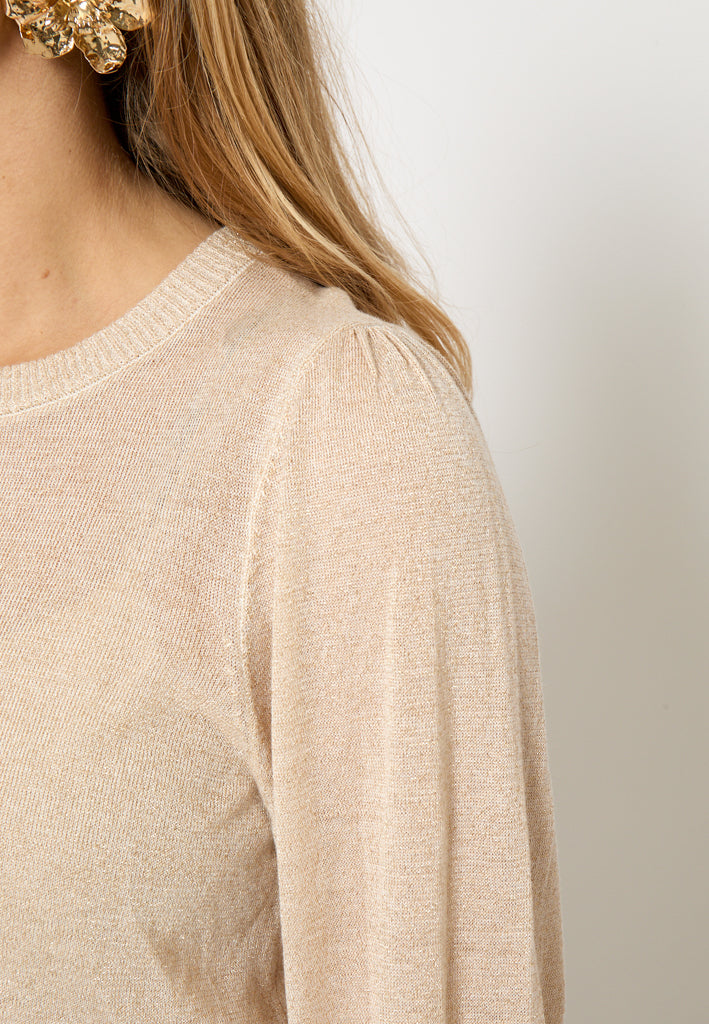 Minus Liva Long Sleeve Pullover Pullover 348MET Medal gold Metallic