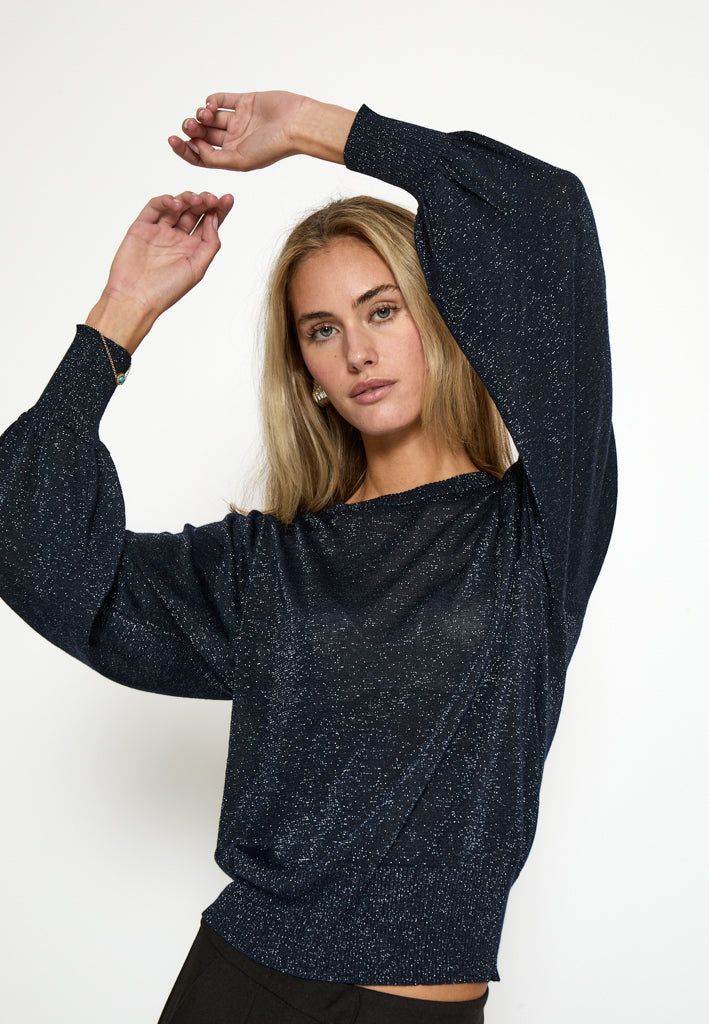 Minus Liva Long Sleeve Pullover Pullover 5270MET Black iris Metal.