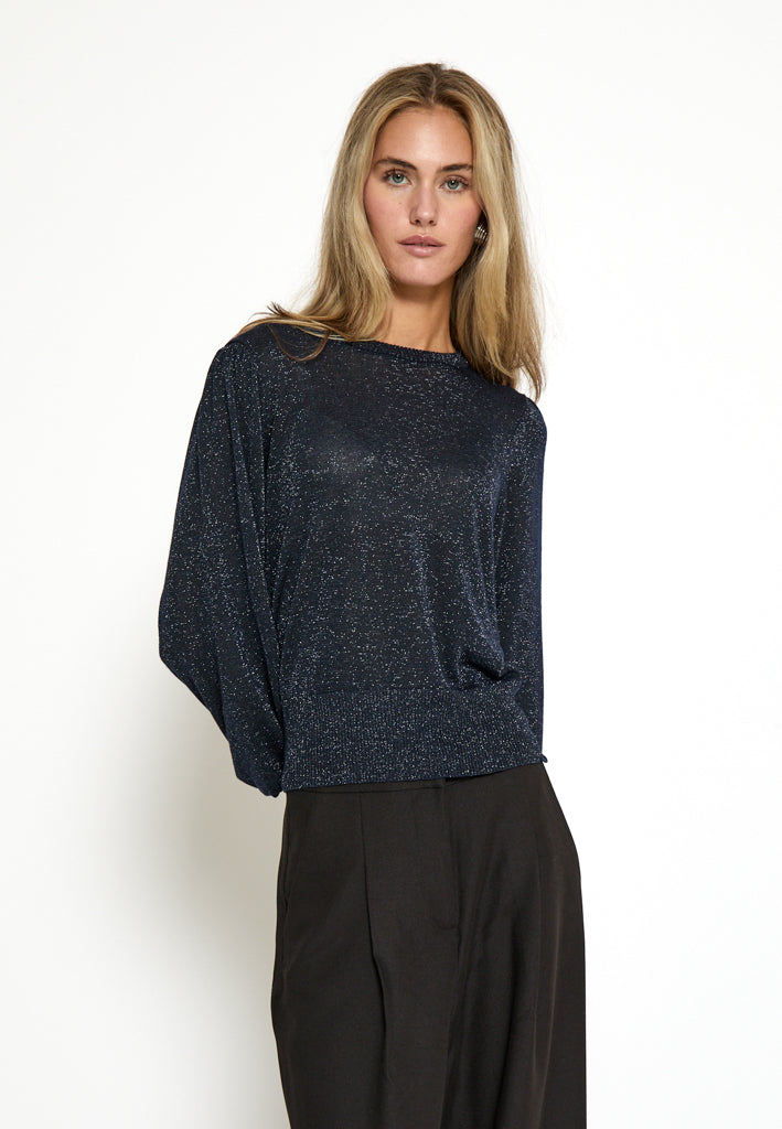Minus Liva Long Sleeve Pullover Pullover 5270MET Black iris Metal.